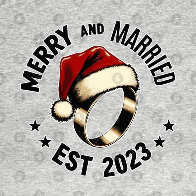Funny Merry and married est 2023 by TomFrontierArt